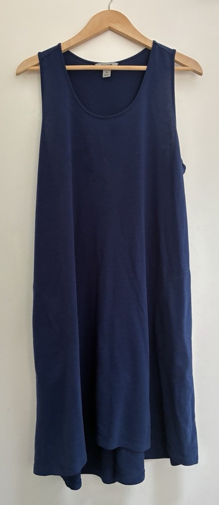 Reaction Kenneth Cole Womens Solid Blue Polyester Blend Sleeveless Tank Dress XL