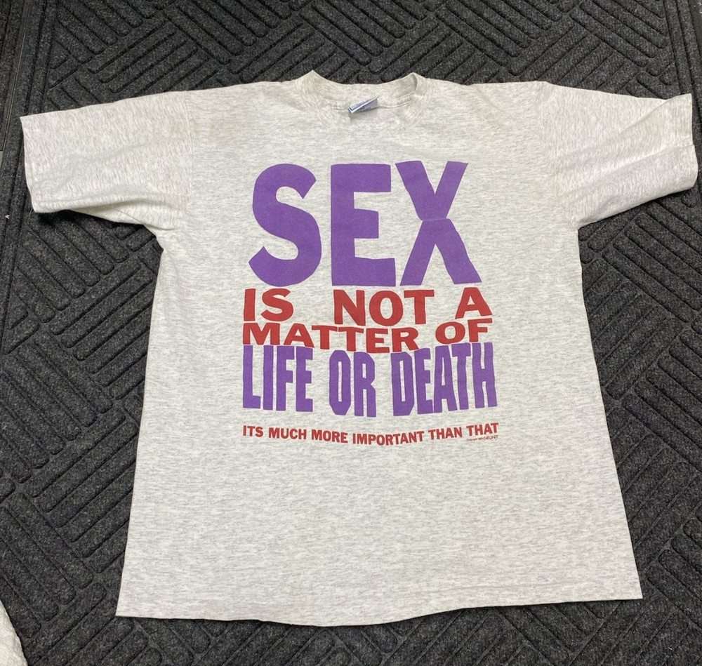 Vtg Single Stitch All Sport Humorous Gray Sz L T Shirt Sex is Not A Matter...
