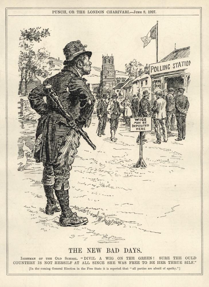 Rare British Cartoon - 1927 IRISH ELECTION - Fianna Fáil - SINN FEIN - 