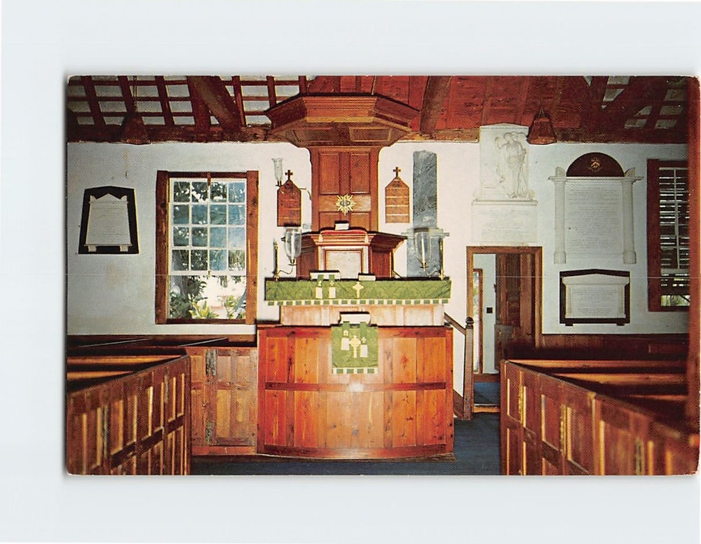 Postcard Pulpit of St. Peter's Church St. George's Bermuda British Territory