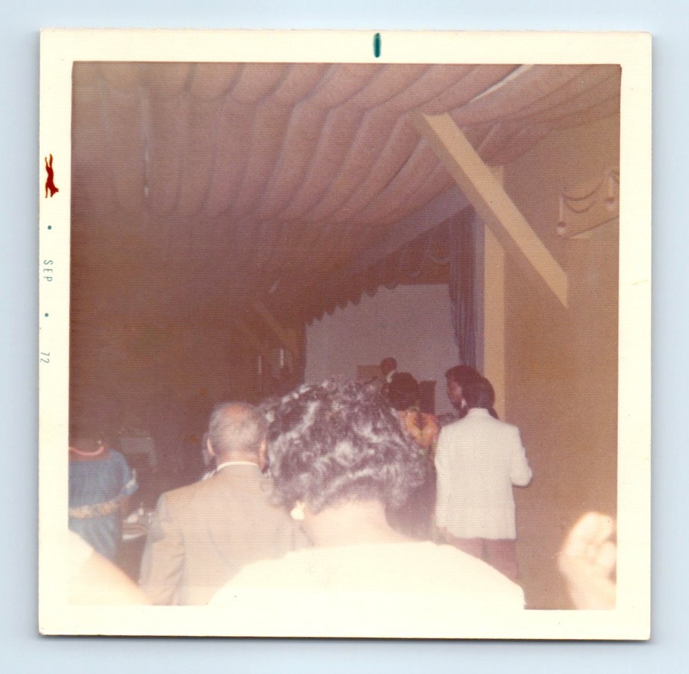 Old Vintage Square Color Photo BLACK AFRICAN AMERICAN MEN REAR VIEW SNAPSHOT