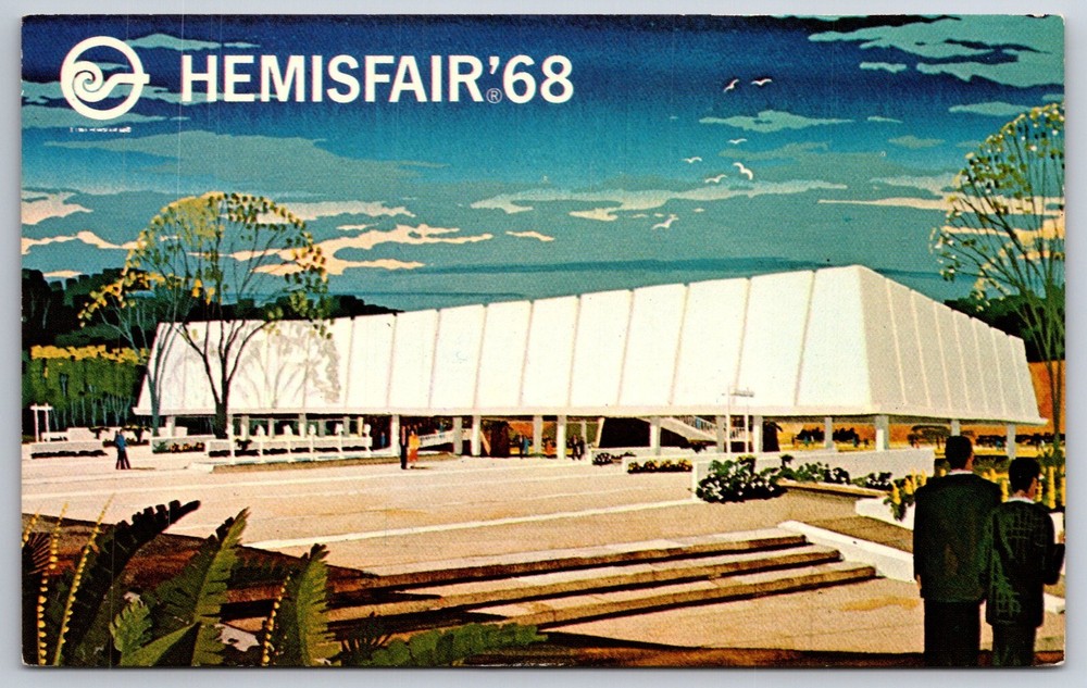 HemisFair 1968 Texas Worlds Fair~United States Exhibit Pavilion~Vintage Postcard