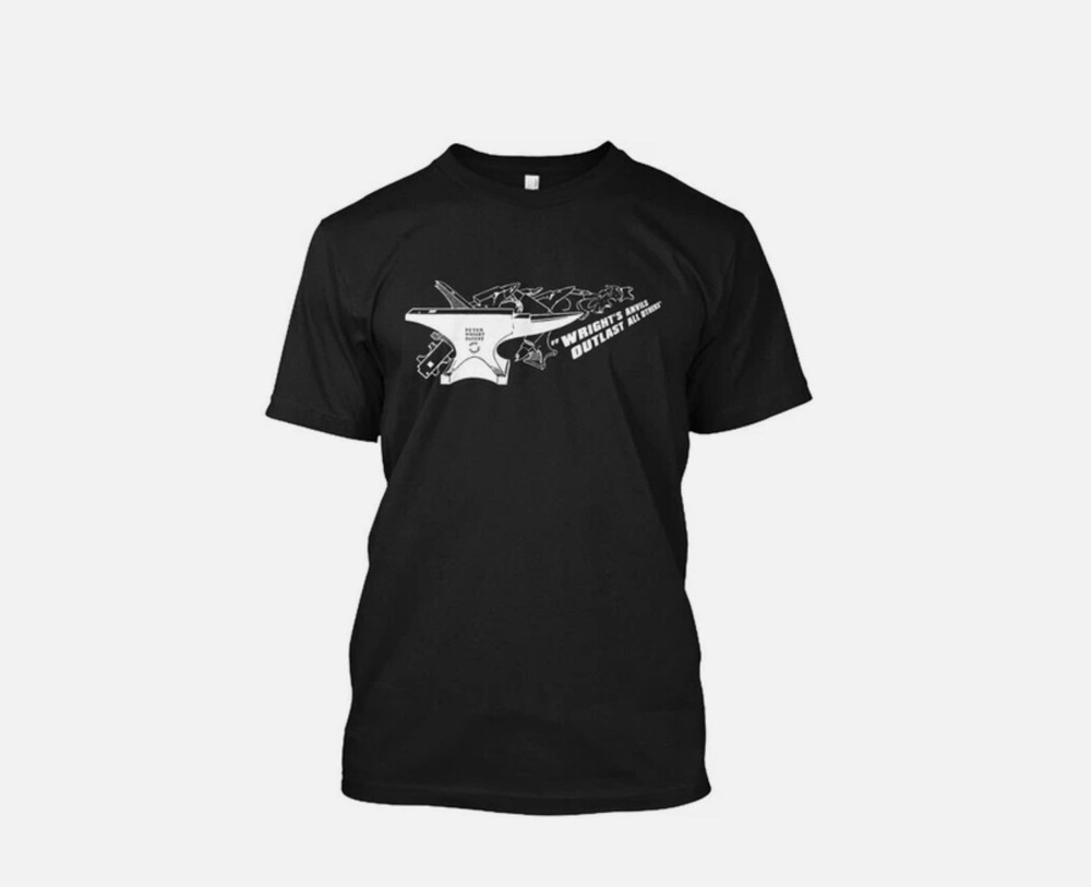 Peter Wright Blacksmith Anvil Forge T-shirt Made in the USA Size S to 5XL