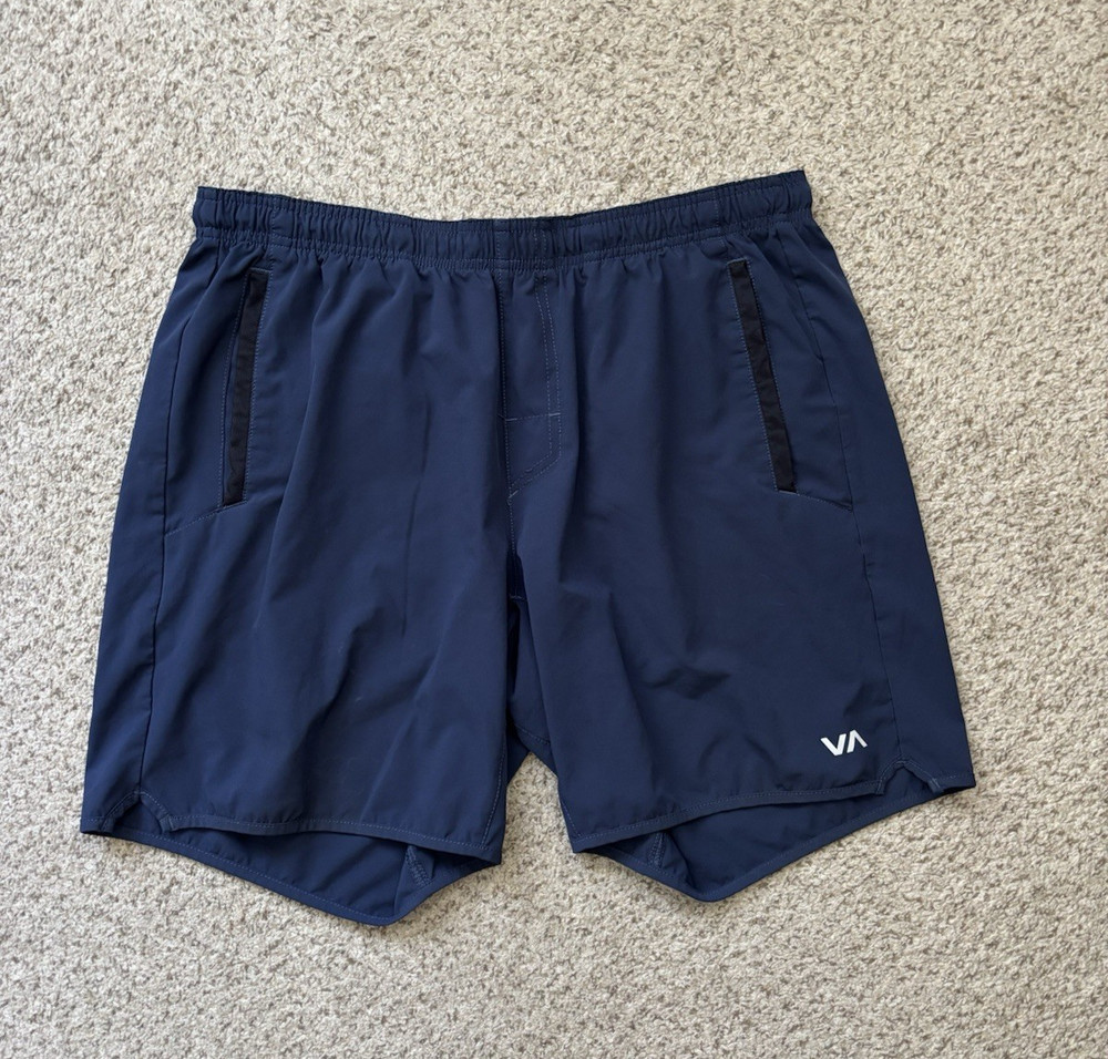 RVCA Shorts Mens Size Large Navy Blue Yogger Stretch 17