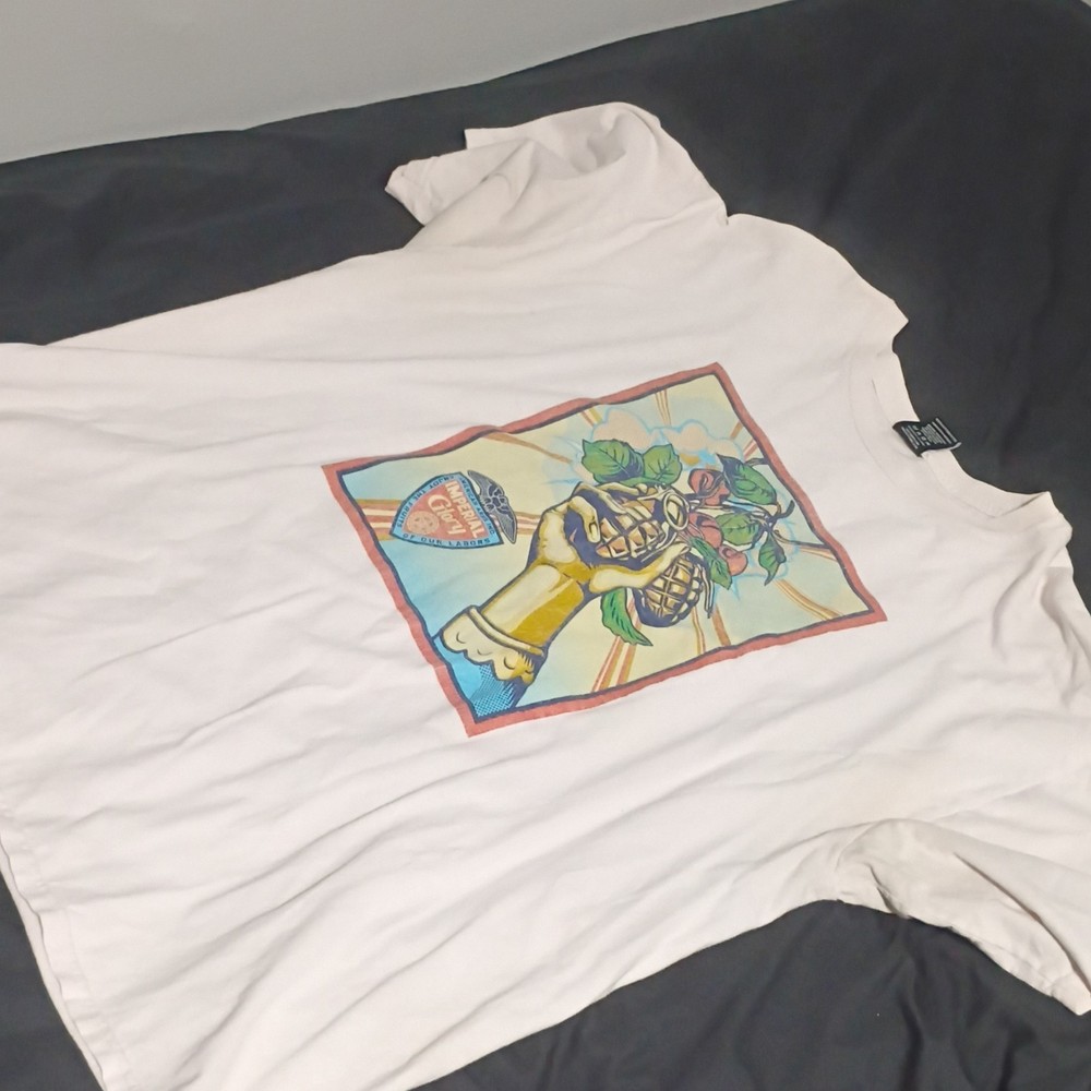 OBEY Men's White Imperial Glory Graphic Print Crew Neck Short Sleeve T-Shirt XL