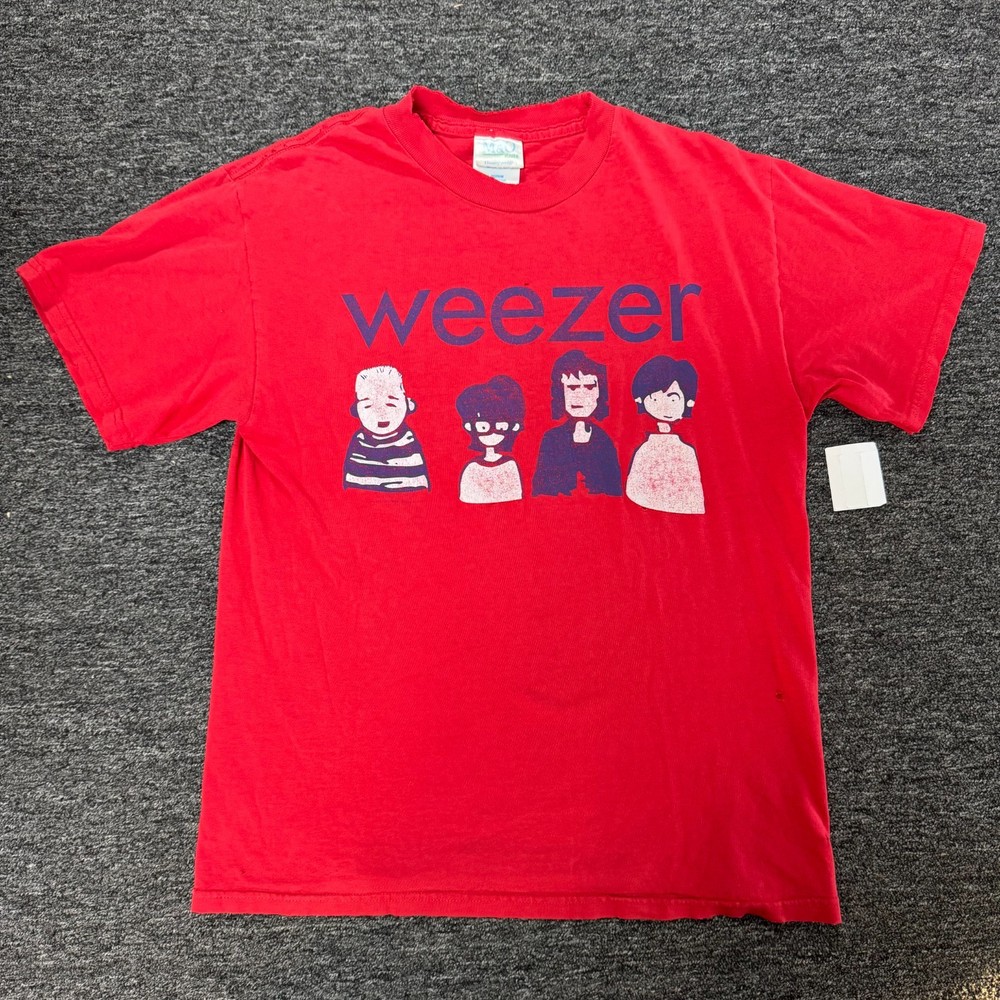 Vintage Weezer Band Concert Tee Y2K Music Punk T-Shirt M Red