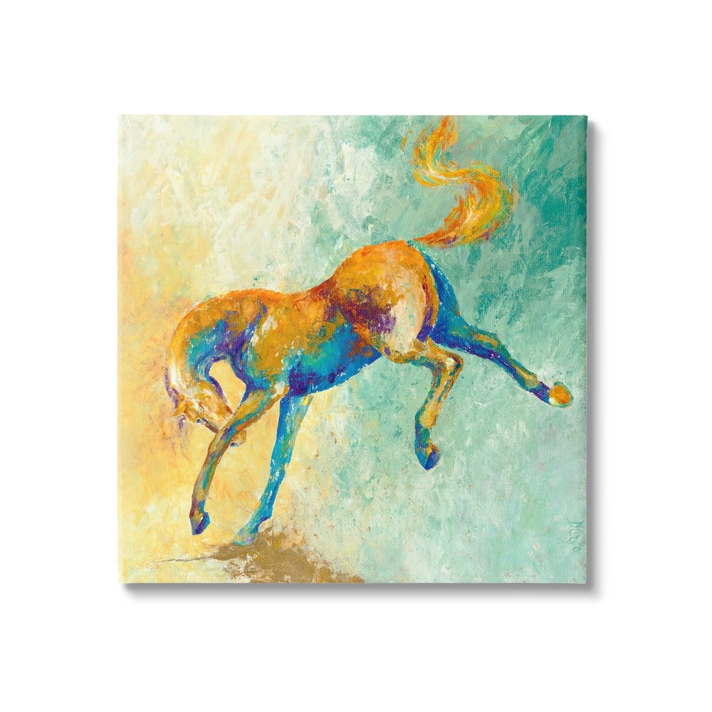 Stupell Vibrant Wild Stallion Horse Jumping Stippled