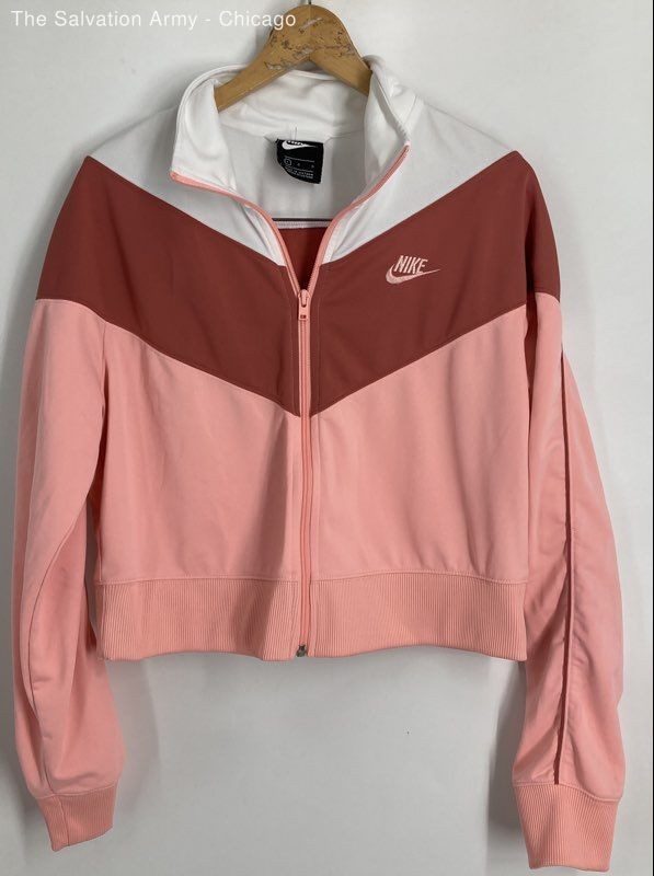 Nike Womens Multicolor Long Sleeve Collared Full-Zip Track Jacket Size Large