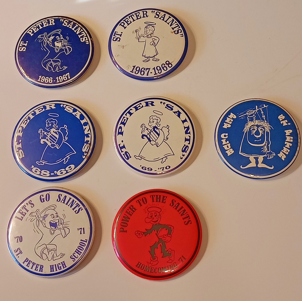 Vintage 1966-1971 Homecoming Pinback Button Pins SPHS St Peter, MN