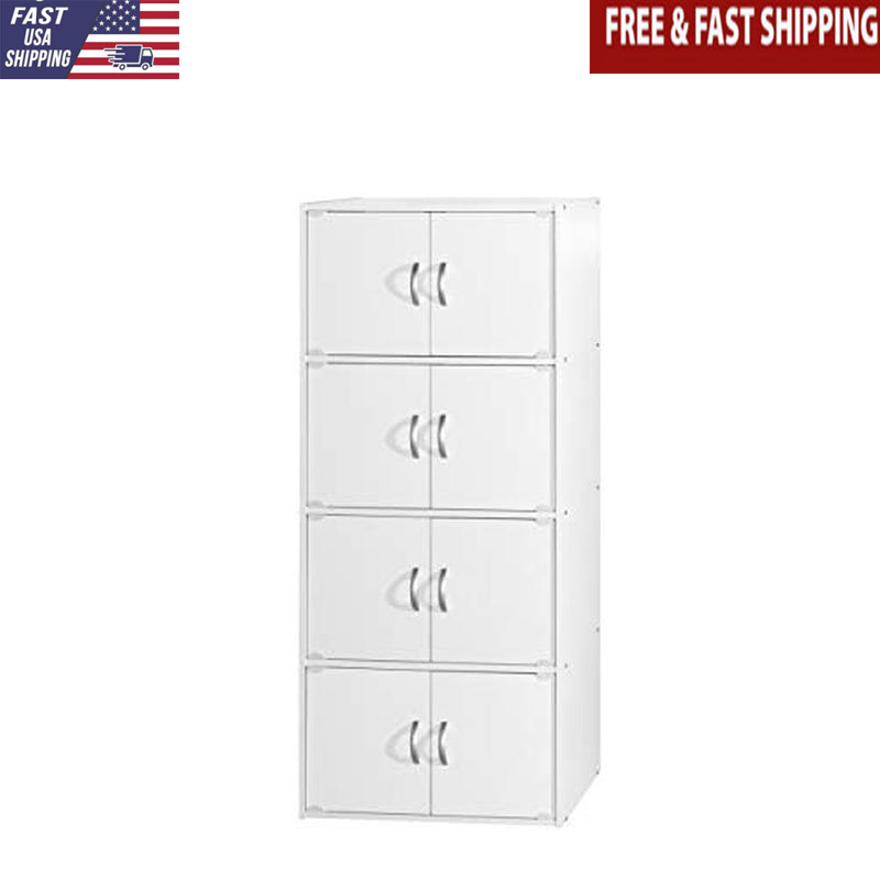 Slim Engineered Wood Bookcase - Multipurpose Storage Organizer