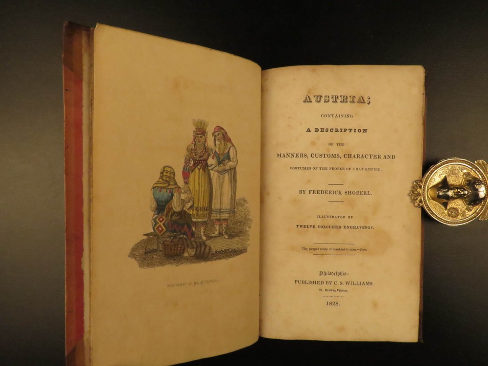 1828 1ed AUSTRIA by Shoberl Illustrated Costumes Moravia Czech Republic Croatia