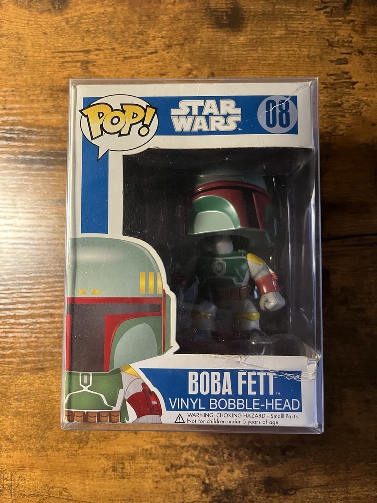 Funko Pop! Star Wars Boba Fett #08 Blue Box Large Letter BOX DAMAGED