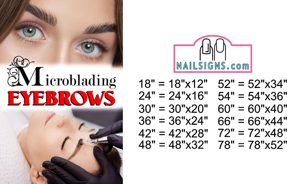 Microblading 16-Window Translucent Vinyl Decal for Inside/Outside Vertical Use