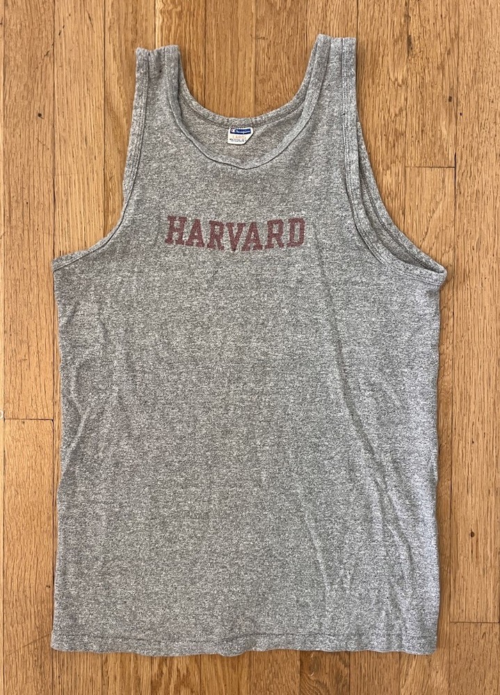 Vintage Champion Harvard Tank Top 1960s Gray Large
