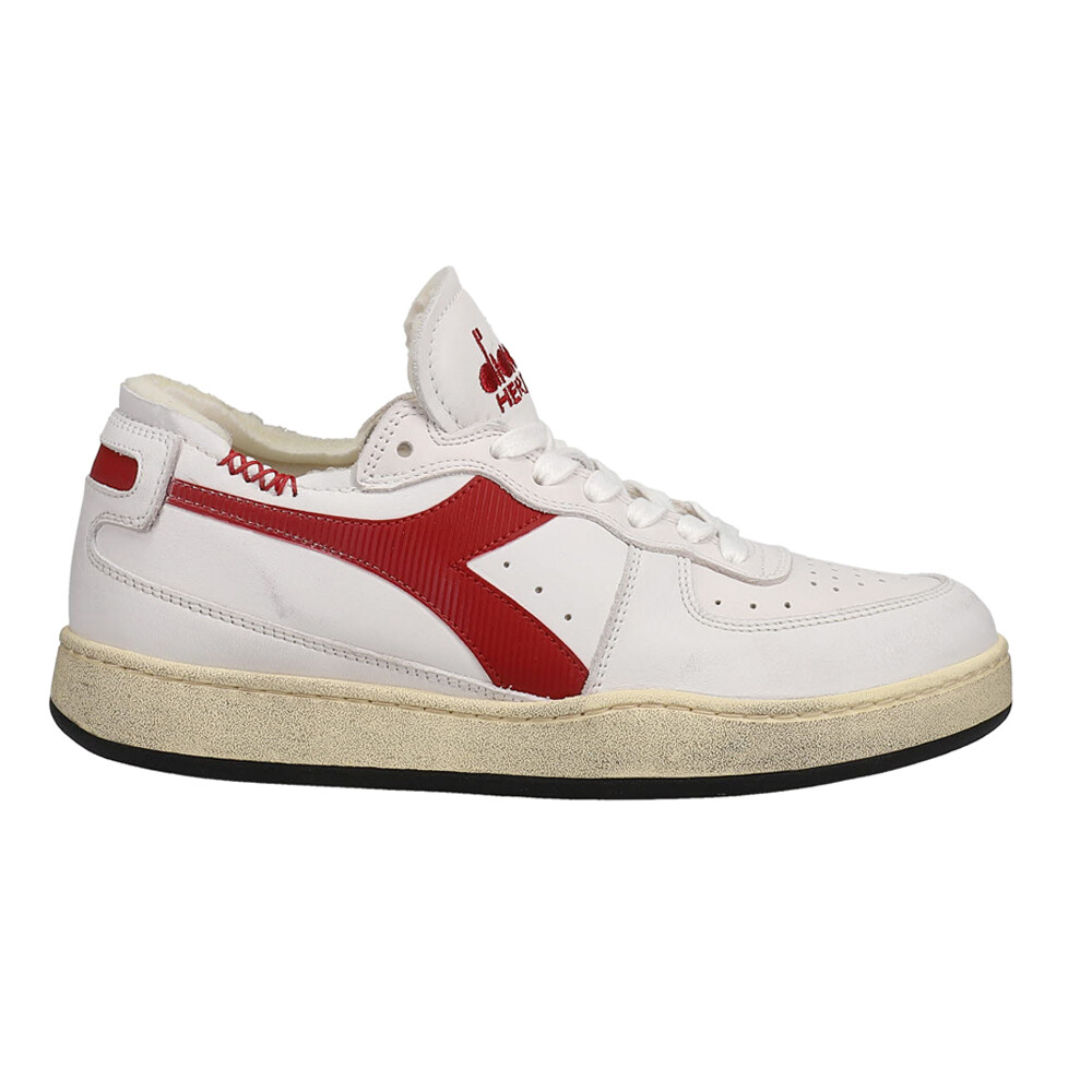 Diadora Mi Basket Row Cut Lace Up  Mens White Sneakers Casual Shoes 176282-C7114