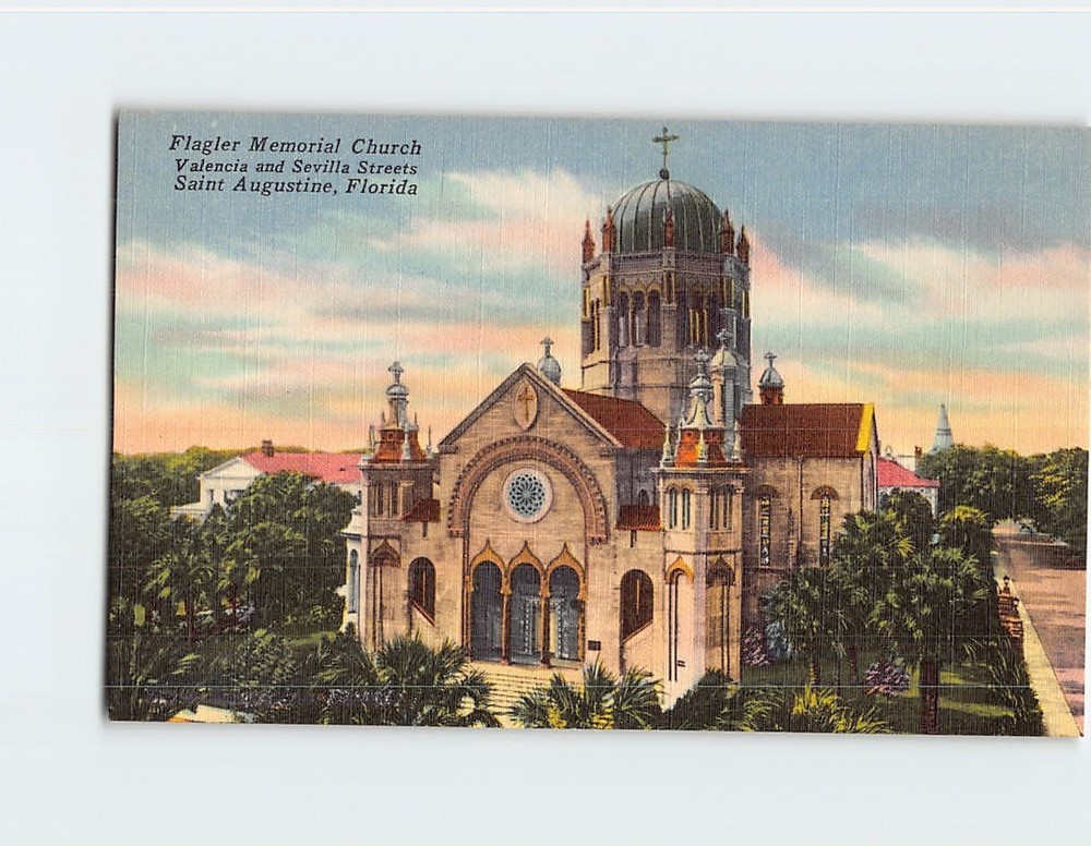 Postcard Flagler Memorial Church Presbyterian Saint St. Augustine Florida USA