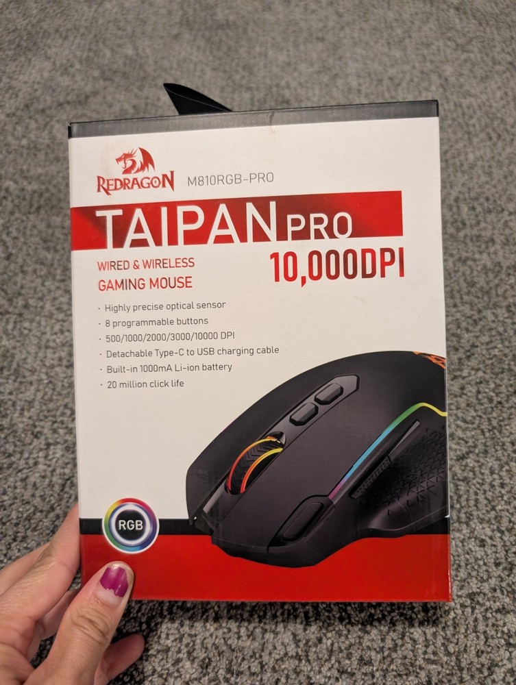 Red Dragon Taipan Pro Wireless RGB Gaming Mouse