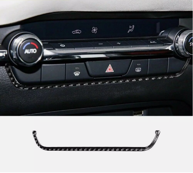 Real Carbon Fiber Control AC Climate Switch Cover Trim For Mazda 3 Axela 2020-24