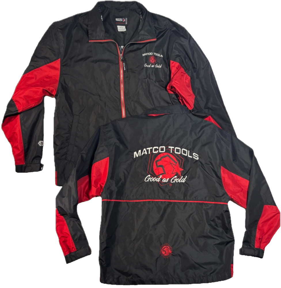 Matco Tools Gold Full Zip Water Resistant Windbreaker Jacket Size LG