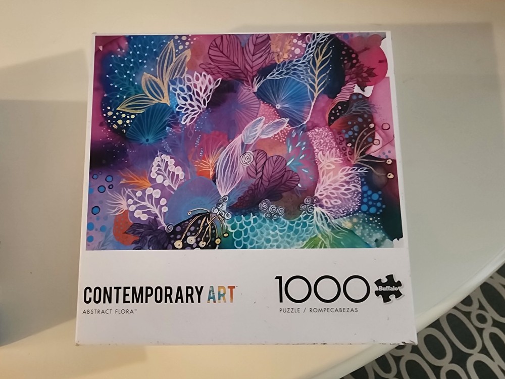 BUFFALO 1000 Piece Jigsaw Puzzle CONTEMPORARY ART Abstract Flora PINKS BLUES-image