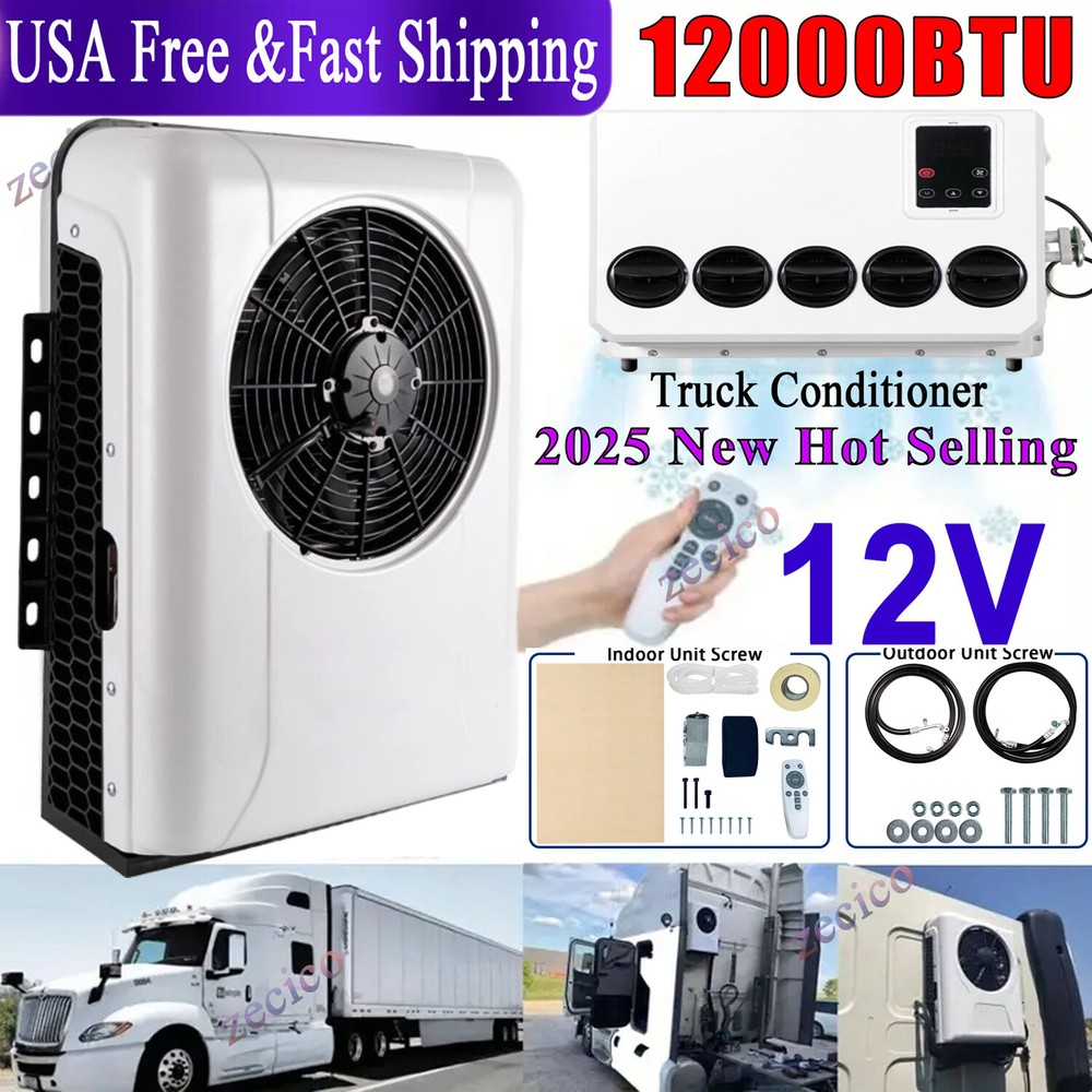 12V Split AC for Trucks RVs Buses 12000BTU Cooling