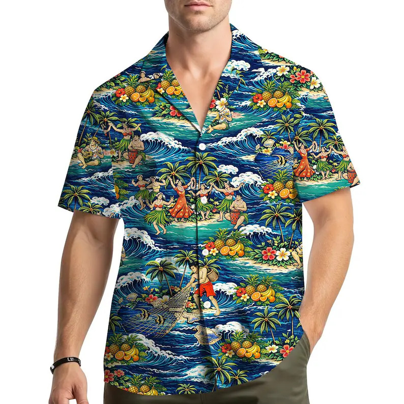 Vintage Hawaii Shirt Men Women Youth Aloha Beach Summer Vacation Top Gift