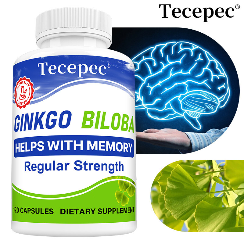 Regular Strength 10mg Improves Memory Brain Supplement Ginkgo Biloba Capsules