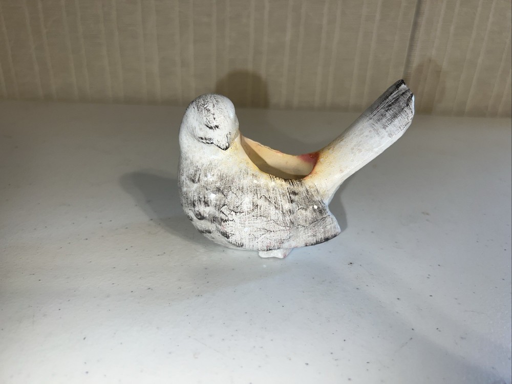 Vintage-Style Rustic Bird Figurine Tea Light Candle Holder