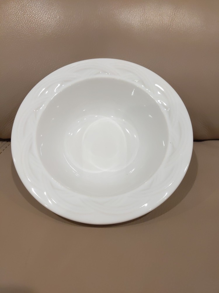 Pfaltzgraff Acadia White Basket Weave 6.5-Inch Versatile Soup Cereal Berry Pasta Bowls-image