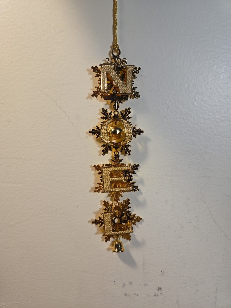 2008 Danbury Mint Christmas Ornament NOEL 23 kt Gold Plated 5