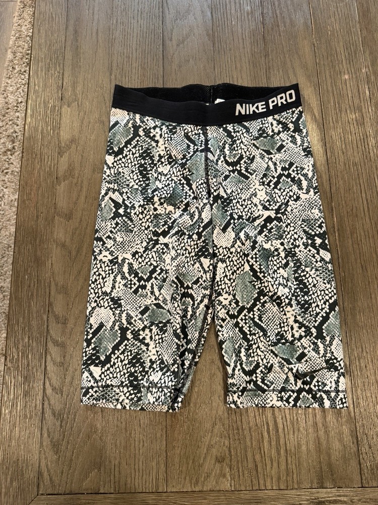 Mens Nike Shiny Spandex Half Tights Compression Shorts Snake Skin M