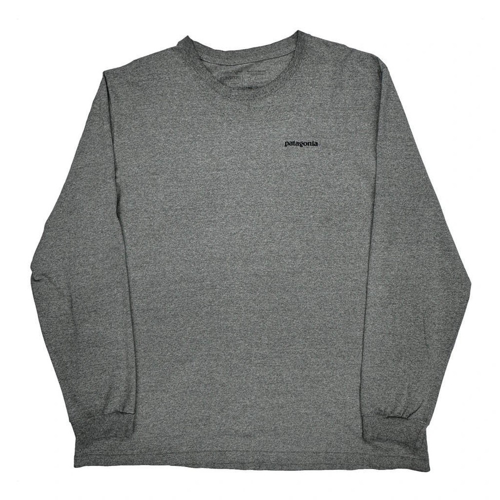 Responsibili-Tee Patagonia Graphic Long Sleeve T-Shirt - 2XL Gray Cotton