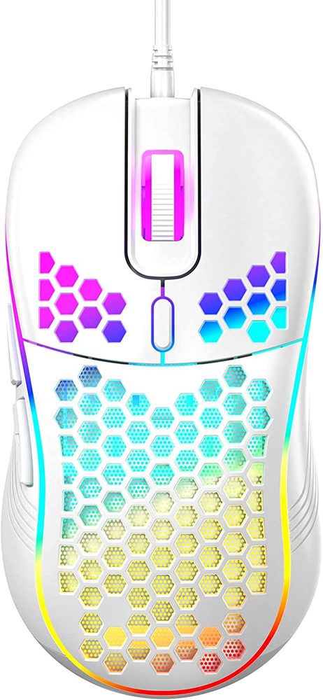 Honeycomb RGB Gaming Mouse with 7200 DPI and Ergonomic Design