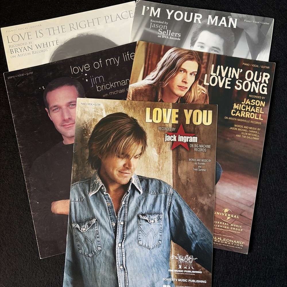 Country Music Sheet Music Bundle Lot of 5 Piano Vocal Guitar