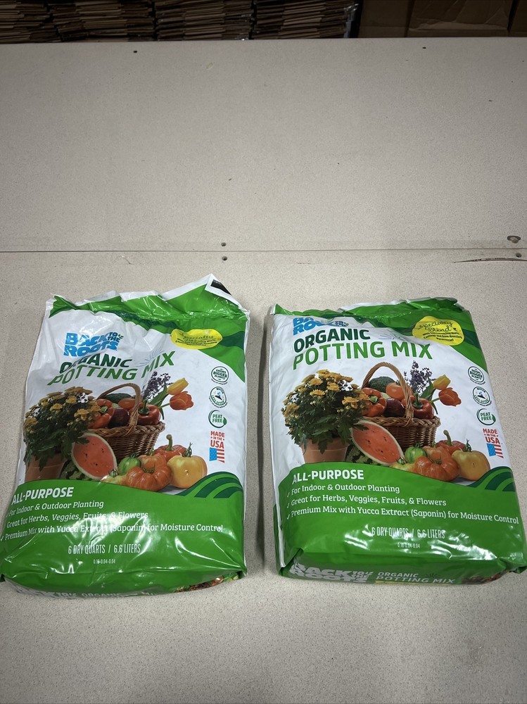 Back To The Roots Organic Potting Mix 6 Quarts Each (2 PACK)