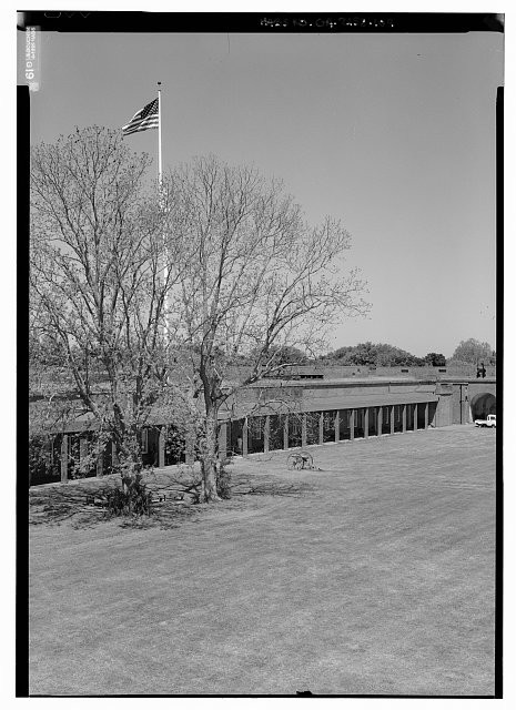 Photo:Savannah Georgia Fort Pulaski Cockspur Island 1900s Ramparts Flag