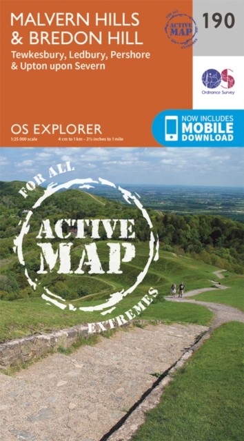 Malvern Hills  Bredon Hill Map  Weatherproof  Tewkesbury  by Ordnance Survey