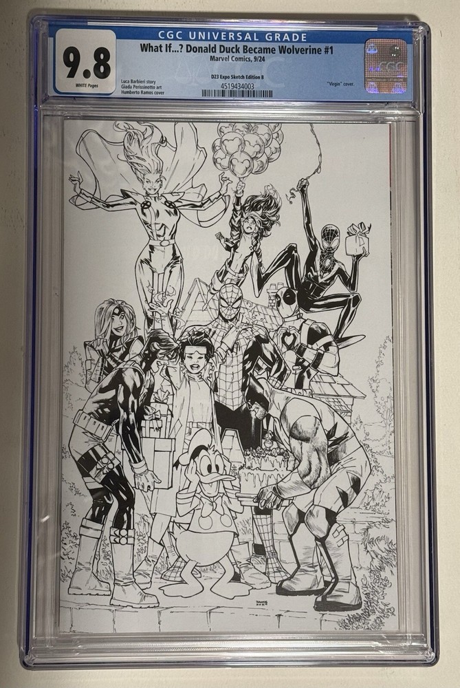 2024 D23 Marvel What If Donald Duck As Wolverine B&W Variant CGC 9.8 Rare