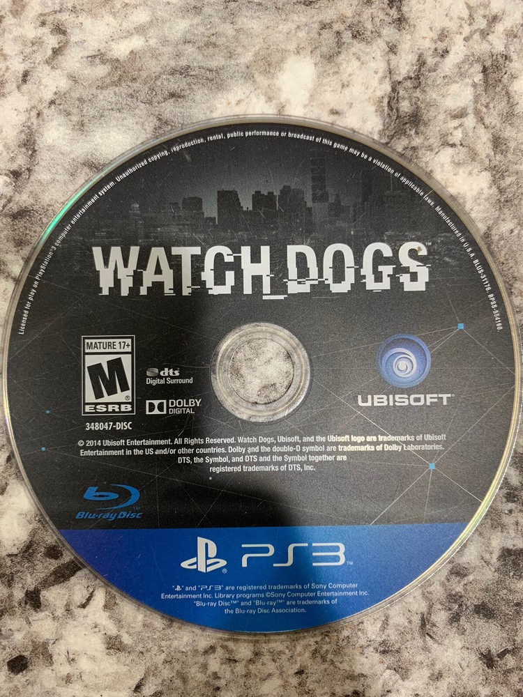 Watch Dogs (Sony PlayStation 3, 2014) Disc Only