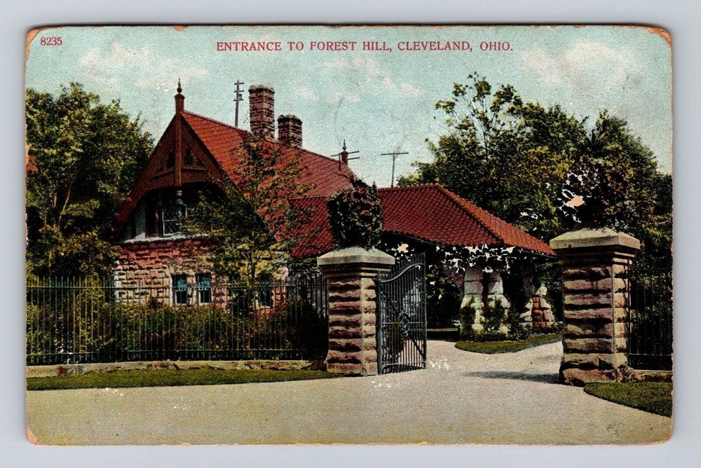 Cleveland OH-Ohio, Entrance To Forest Hill, Antique, Vintage c1909 Postcard