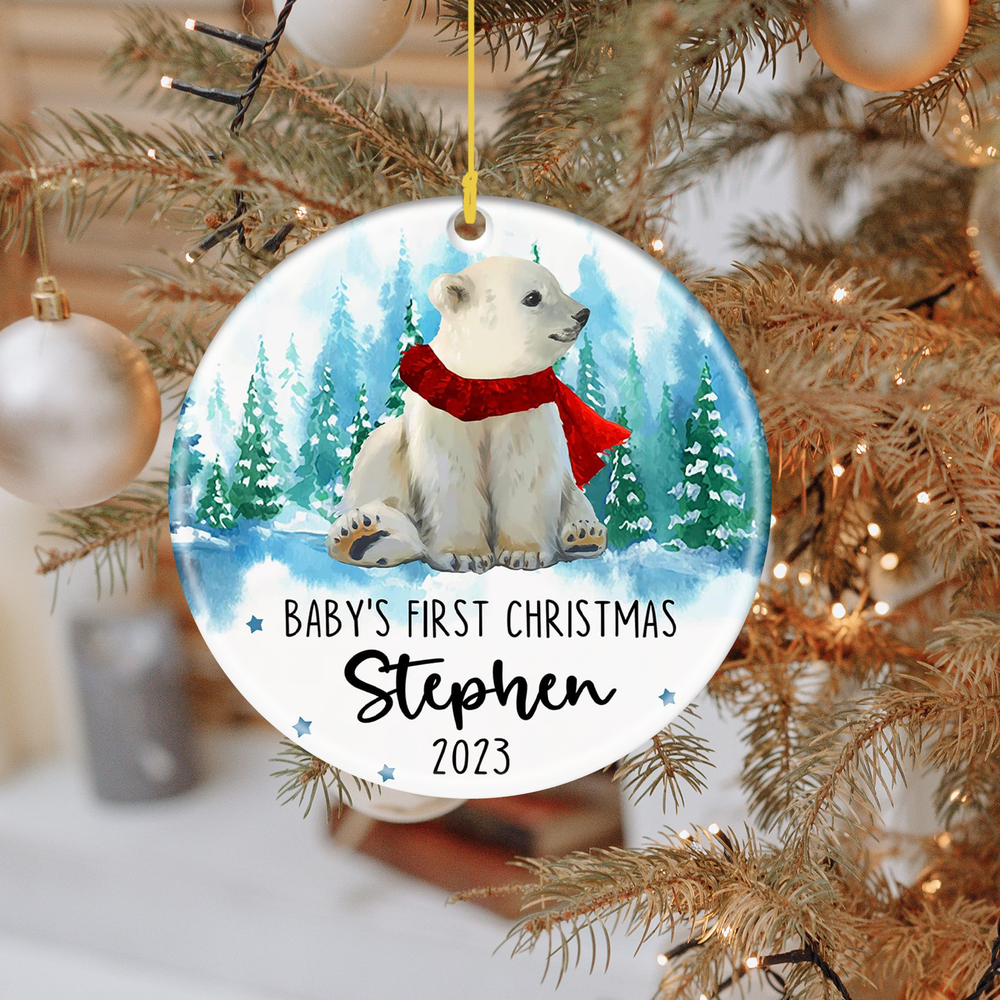 Custom Text Name personalized image Fine Ceramic Accents christmas ornament