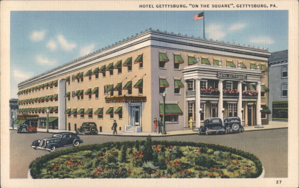 Gettysburg, Pennsylvania PA Hotel Gettysburg, the Square Vintage Postcard