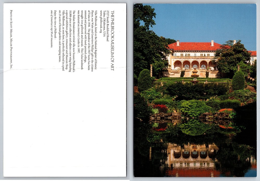 Philbrook Museum of Art Tulsa Oklahoma Gardens Pool Reflection Postcard