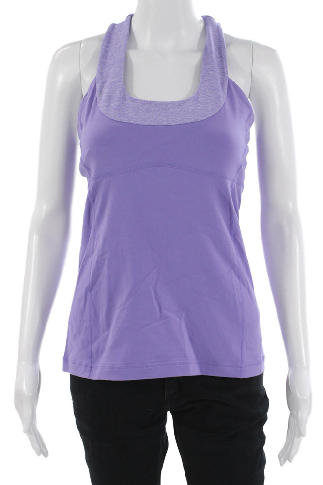 Lululemon Womens Purple Nylon Square Neck Sleeveless Tank Size 4Free Shipping in US $100+ Orders | $6.95 Orders Below