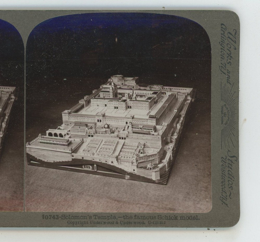 Solomon's Temple Jerusalem Palestine Famous Schick Model Underwood Stereoview