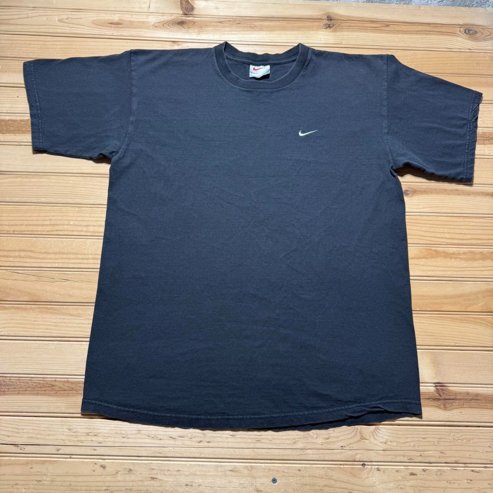 Vintage 90s Nike Mini Swoosh Embroidered White Tag Crewneck Shirt Large