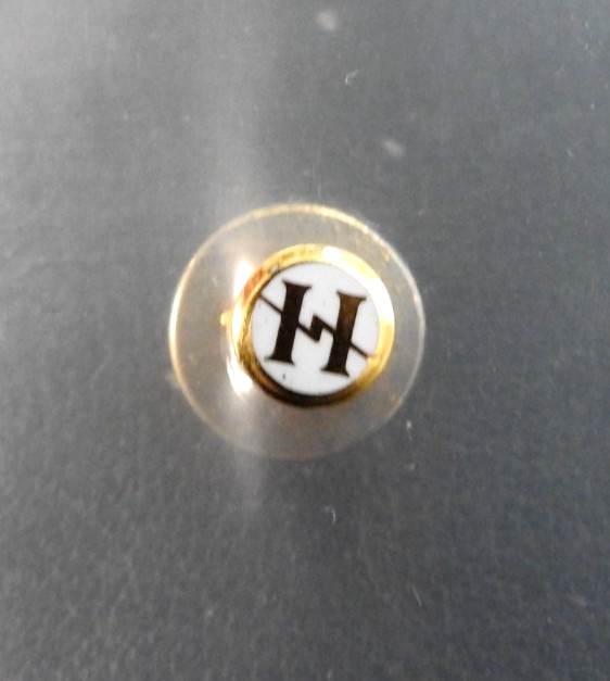 Vintage 1/10- 10K GF Initial H Monogram Tie Tac Tack Lapel Pin