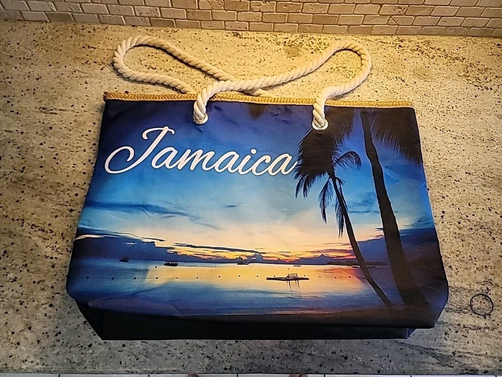 Jamaica Large Beach Bag/Tote Rope Handles Zippered