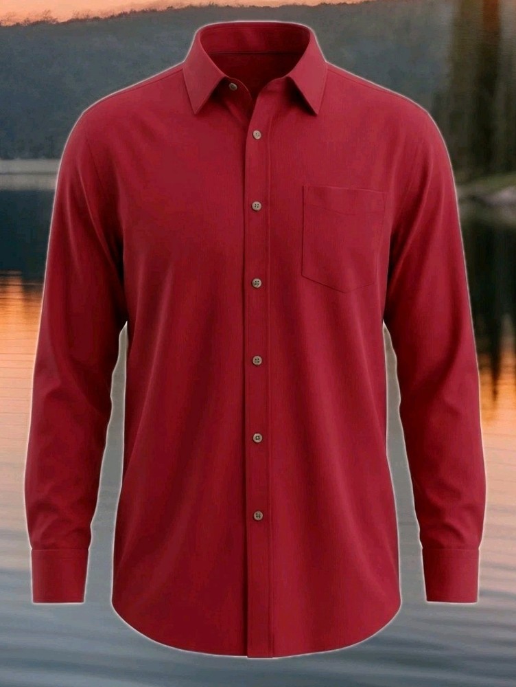 Croft & Barrow Red Long Sleeve Button-Up Shirt Men’s Size L