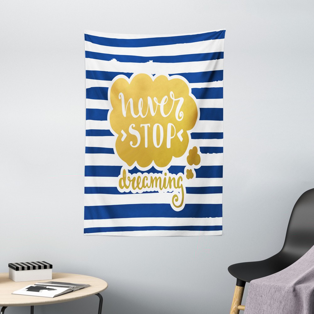 Quote Tapestry Maritime Vintage Navy Print Wall Hanging Decor